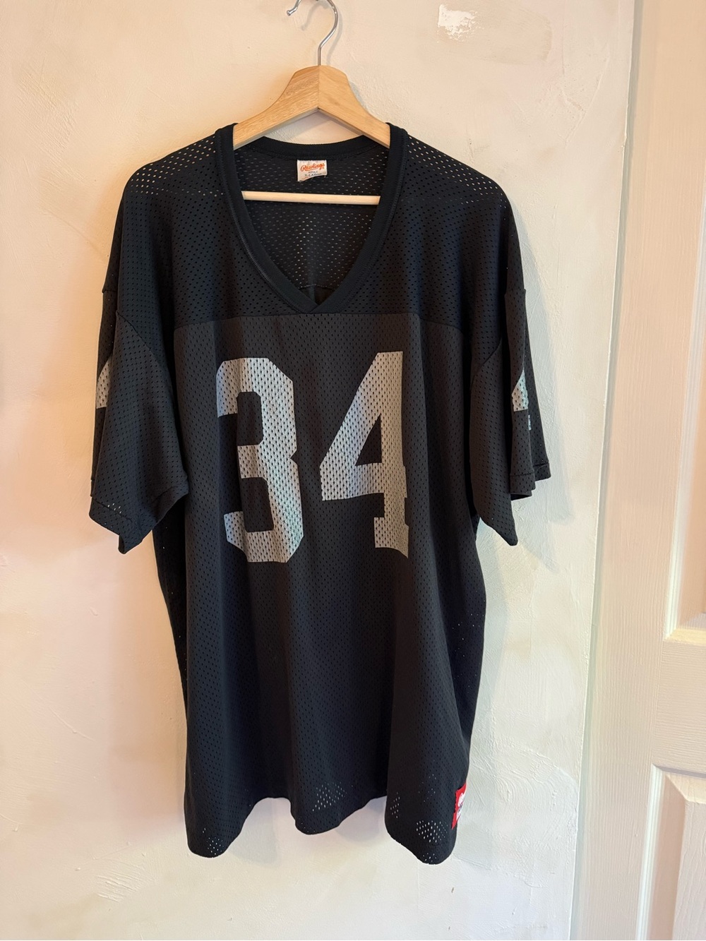 Vintage | Rawlings Black Mesh Jersey | with Silver 34 Print